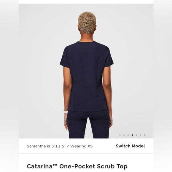 Figs Navy Technical Scrubs (Zomara Pant, Catarina Top) - Picture 4 of 10